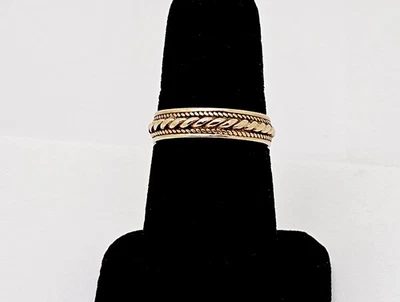 VINTAGE 14K GOLD ROPE TWIST 5MM WEDDING BAND,SZ.6.5 - Image 1 of 4