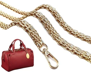 Gold Kette Handtasche Riemen, Metall robust klobig mittel breit Tasche Gold-d-23,6&quot;  - Bild 1 von 9