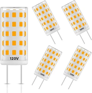 GY6.35 LED Bulb 120V 50W Halogen Bulb Equivalent T4 JC Type Bi-pin 2700K, 5 Pack - Picture 1 of 7