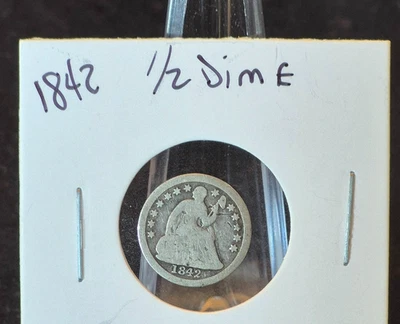 💰1842-P Seated Liberty Half Dime Good Type III Stars on the Obverse 90% Silver - Image 1 of 4