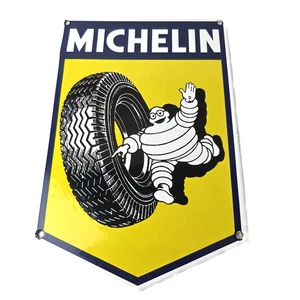 Vintage Michelin Tires Bibendum Sign - Gas Pump Advertising Service Sign - Picture 1 of 15