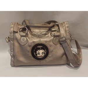 Betty Boop 2013 King Features Syndicate Gold Studded Metallic Crossbody Handbag - Picture 1 of 15