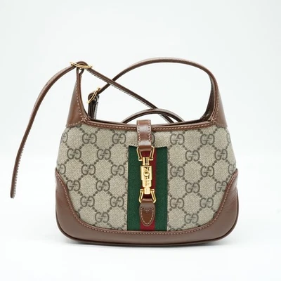 Gucci Jackie 1961 Mini Hobo Beige Brown Canvas and Leather - Image 1 of 4