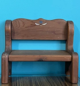 Rustic Doll/Bear Wooden Bench 7.5” H x 9” L x 3.75”Depth - Picture 1 of 6
