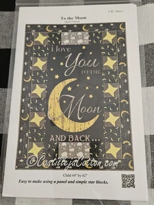 NEU! Ich liebe dich bis zum Mond und Rücken Quilt Muster nur - Kind 44" x 62" - Bild 1 von 3