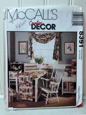 McCalls 8391 Home Office Sewing Room Storage Accessories Cushion Curtain Pattern - Image 1 of 3