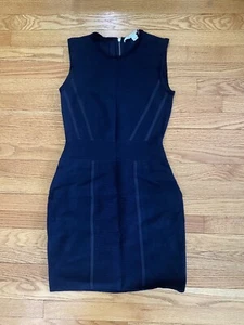 Diane von Furstenberg Bodycon Kleid Damen Medium Midnight Blue Schwarz Gerippt - Bild 1 von 8