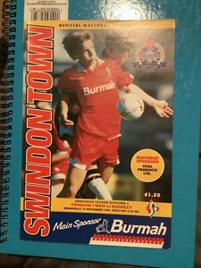 SWINDON TOWN V BURNLEY 23 NOV 94 DIV 1 PROGRAMME - Picture 1 of 2