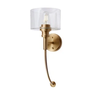 Forte Lighting Zane 1 Light Wall Sconce, Soft Gold/Clear - 5748-01-12 - Picture 1 of 1