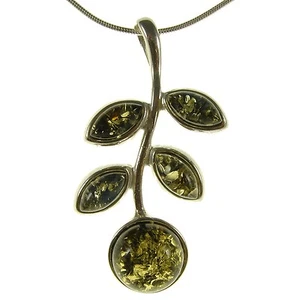 Ciondolo pendente donna in ambra naturale baltica e argento 925 (senza catena) - Foto 1 di 1