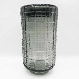 CYAN DESIGN Off the Grid (Large) Smoke Cut Glass Vase or Candle Holder - Picture 1 of 13
