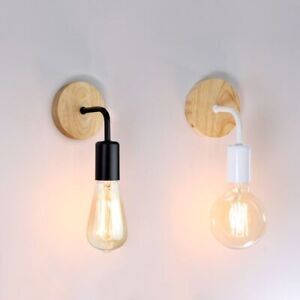 Nordic Wood Wall Lamp Sconce Retro And Vintage Indoor Home Decor LED Wall Light