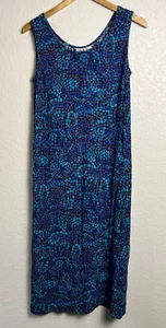 Caroline Wells Petites Vintage 90s Beachy Art to Wear Mosaic Maxi Tie Dress M - Bild 1 von 9