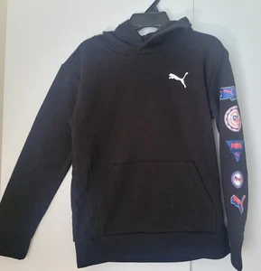 New Kids Size M 10-12 Puma Black Sweatshirt Hoodie Long Sleeve Sweater - Picture 1 of 2