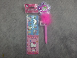 JUEGO DE FAVOR Y BOLÍGRAFO HELLO KITTY AMSCAN - Imagen 1 de 9