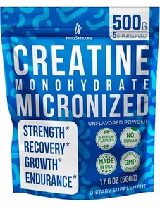 Creatine Monohydrate Powder Muscle Gain 5000mg Per Serv (5g) Made in USA 1.1LB - Picture 1 of 6