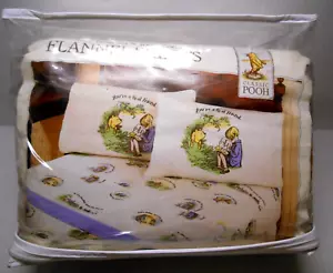 3-teiliges WINNIE THE POOH & CHRISTOPHER ROBIN Baumwolle Flanell Laken Twin Set NEU - Bild 1 von 5