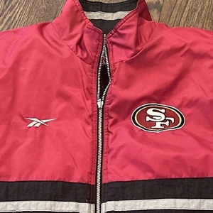 San Fransico 49ers Jacket XL Reebok Mens Red Reversible - Picture 1 of 13
