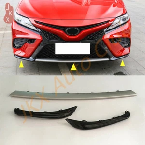 For Toyota Camry 2018~2020 Front Bumper Side Lip Covers Lower Molding Trim 3PCS - Picture 1 of 11
