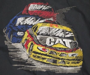NASCAR jacket mens Large Cat racing black yellow red white blue embroidered - Picture 1 of 16
