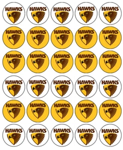 Football Hawthorn Hawks Edible Cupcake Toppers Wafer Cake Decoration (2 Sizes) - Picture 1 of 8