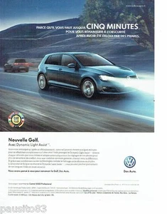 PUBLICITE ADVERTISING 116 2013 la Golf Dynamic light VW car of the year - Bild 1 von 1