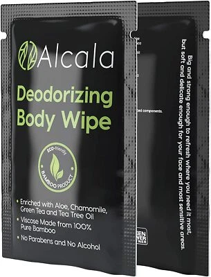 Deodorizing Cleansing Body Wipes Bamboo Tea Tree Oil Individually Wrapped 30ct - Image 1 of 4