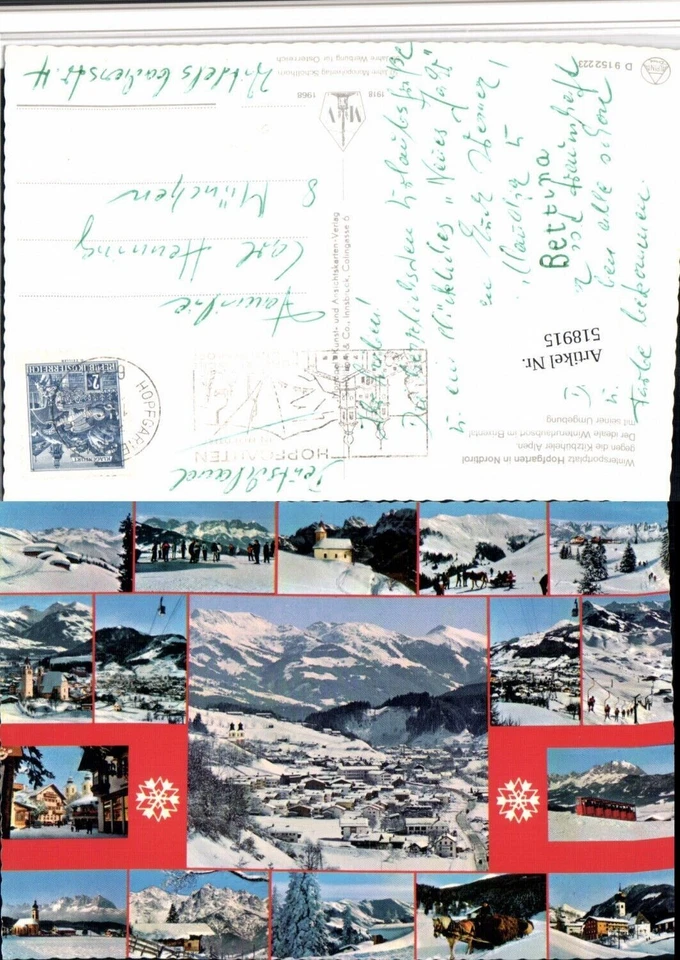 518915,Hopfgarten Totale Sessellift Seilbahn Winterbilder Mehrbildkarte - Bild 1 von 1