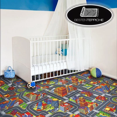 KINDERTEPPICH BIG CITY Straße Stadt, Spielteppich, Multicolor, grau, alle Größen - Bild 1 von 4