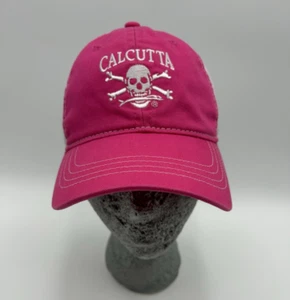Calcutta Embroidered Hat Cap Skull & Crossbones Logo Adjustable Snapback Pink - Picture 1 of 9