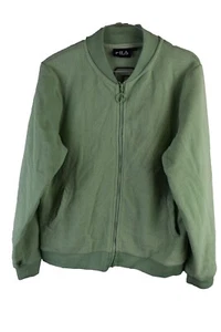 FILA Green Fleece Track Jacket size S Womens Full Zip Casual Outdoors Outerwear - Picture 1 of 8