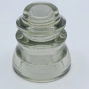 Vintage Whitall Tatum No 1 Clear Glass Insulator USA 75-47 A - Picture 1 of 11