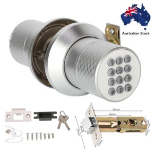 Smart Door Lock Digital Door Knob Electronic Lock Anti-Slip Handle Spare Keys AU - Picture 1 of 9