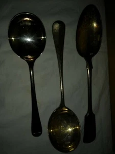 3 große Vintage versilberte Servier-/Esslöffel - Bild 1 von 2