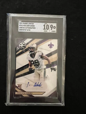 2021 Limited Football Rookie Auto 8/10 Amethyst #244 Paulson Adebo SGC 10-9  🔥 - Image 1 of 2