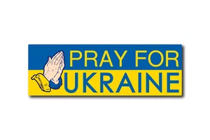 UKRAINE Flag Sticker Decal Vinyl Bumper Car Window Pray for Ukrainian - Picture 1 of 4