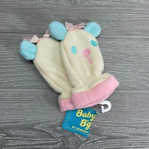 Vintage Baby OshGosh B'Gosh Infant Mittens Cute Plush Pastel Panda Bear RARE NEW - Picture 1 of 6