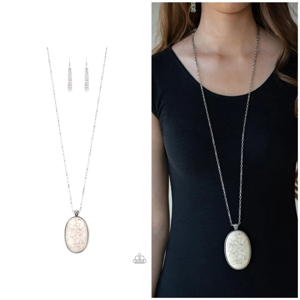 Белое ожерелье папарацци STONEAMPEDE - Изображение 1 из 1