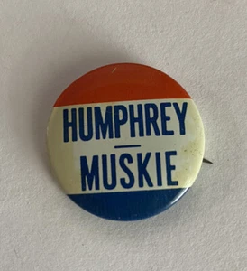 Alfiler trasero Muskie Hubert Humphrey 1968 para presidente de 1,25" edición de botones - Imagen 1 de 2