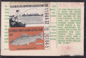 USA ^^^^BOB     x2    CALIFORNIA  Trout & Salmon  license@@xxlar2435us36y - Picture 1 of 1