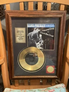 Elvis Presley vergoldete Schallplatte HUND DOG/DONT BE CRUEL - gerahmt - Bild 1 von 5