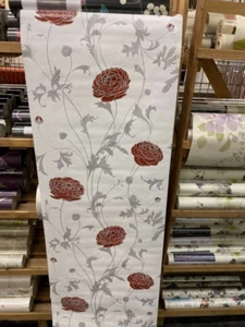 ERISMANN SELECT TEXTURED EMBOSSED WALLPAPER 6934-06 red flower - Picture 1 of 8