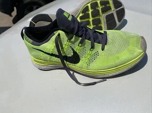 Nike Flyknit One Womens Size 9.5 Shoes Volt Black White Pure Platinum 554888 701 - Picture 1 of 6