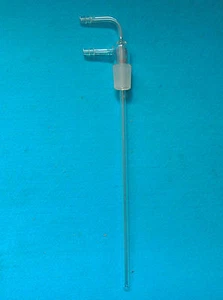 250mm 24/29 Bent Lab Glass Long Stem Hose Inlet Adapter W/Vacuum Hose Connection - Picture 1 of 4