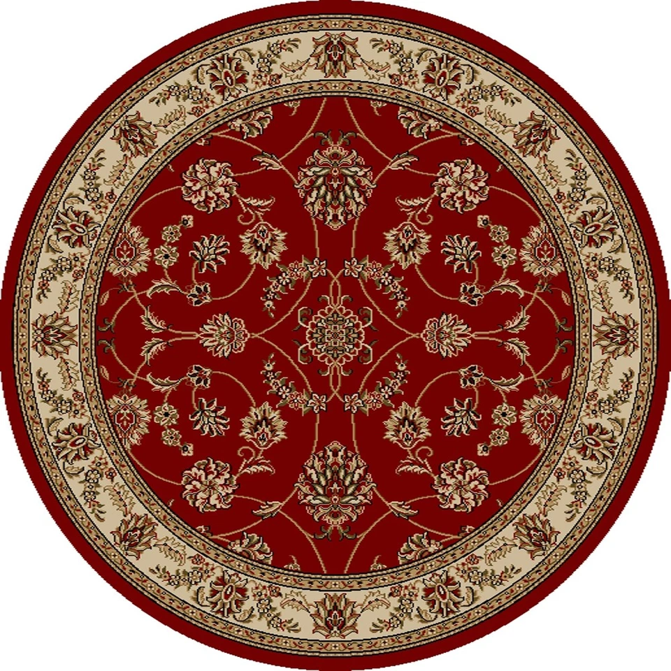 Tapete de área 8x8 Radici folhas de videira vermelha pétalas borda redondo 1596 - abril 8' x 8' - Imagem 1 de 1