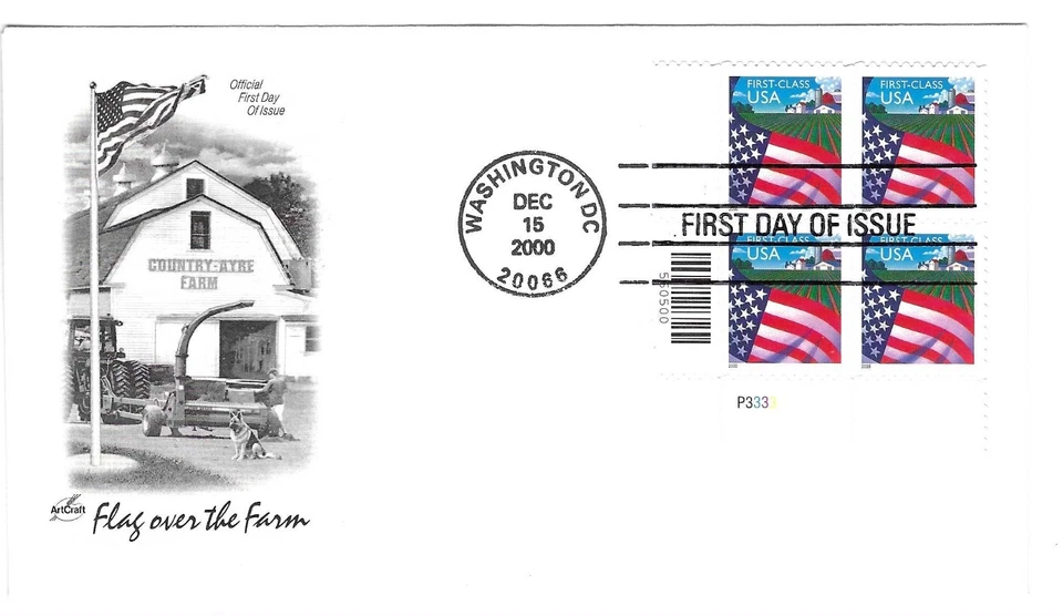 ArtCraft   FDC  2000   34c   Flag Over Farm     PB4      Sc# 3449 - Image 1 of 1
