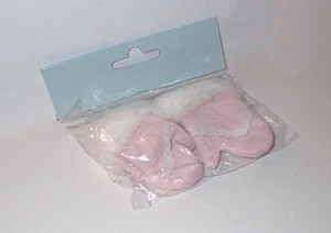 Rosa Fäustlinge mit Fellbesatz und Spitze passt 18" American Girl & ähnlichen Puppen - Bild 1 von 2