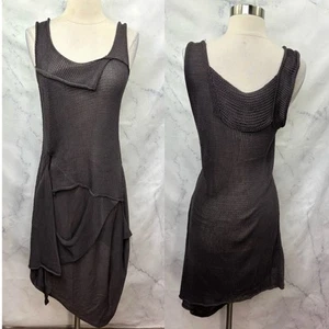 Vestido para mujer vintage Peruvian Connection L tejido marrón asimétrico boho transparente - Imagen 1 de 19