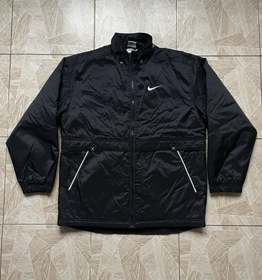 90s Vintage Nike ACG Style Black Quilted Jacket XL India Swoosh Logo Rare Y2K - Image 1 of 4