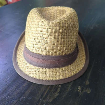 Goorin Bros Woven Paper Straw Trilby Fedora Hat Mens Medium  - Image 1 of 4